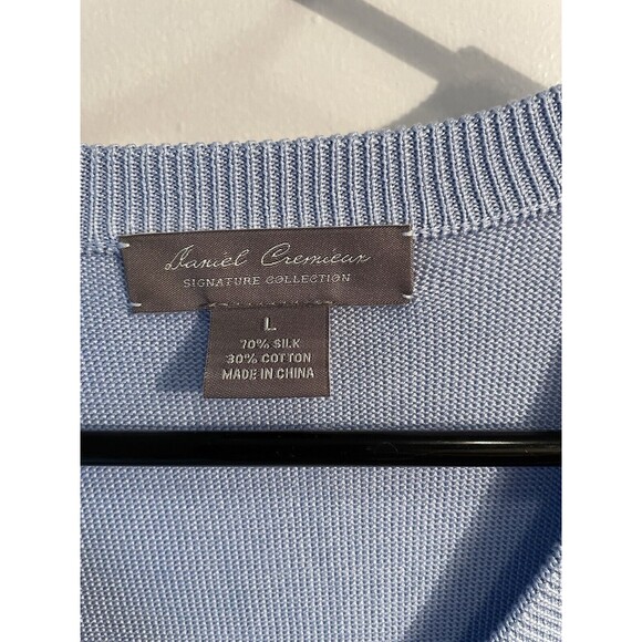 Daniel Cremieux Sweater Vest Men’s Size Large Blue Silk Cotton - Picture 3 of 5